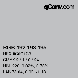 Code couleur: RGB 192 193 195 | qconv.com