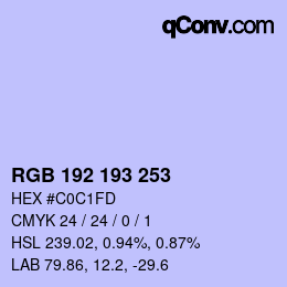 颜色代码: RGB 192 193 253 | qconv.com