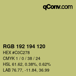 カラーコード: RGB 192 194 120 | qconv.com