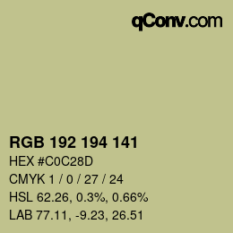 Color code: RGB 192 194 141 | qconv.com