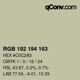 Color code: RGB 192 194 163 | qconv.com