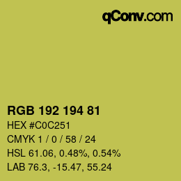 颜色代码: RGB 192 194 81 | qconv.com