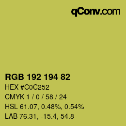 Color code: RGB 192 194 82 | qconv.com