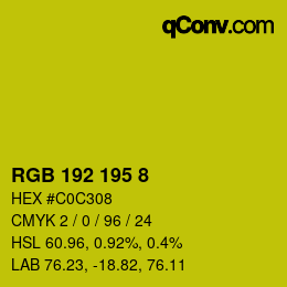 Color code: RGB 192 195 8 | qconv.com