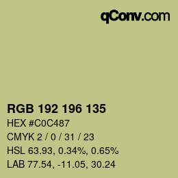 Color code: RGB 192 196 135 | qconv.com