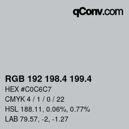 カラーコード: RGB 192 198.4 199.4 | qconv.com
