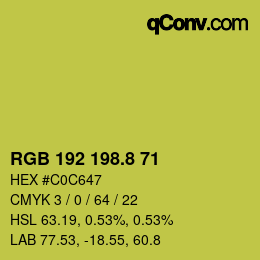 カラーコード: RGB 192 198.8 71 | qconv.com
