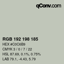 カラーコード: RGB 192 198 185 | qconv.com
