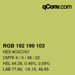 カラーコード: RGB 192 199 103 | qconv.com