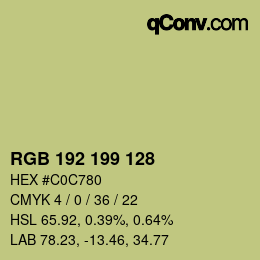 カラーコード: RGB 192 199 128 | qconv.com