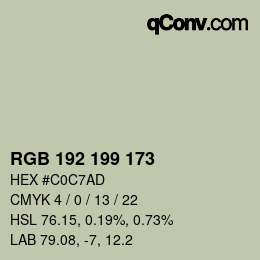 Color code: RGB 192 199 173 | qconv.com