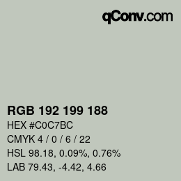 Color code: RGB 192 199 188 | qconv.com