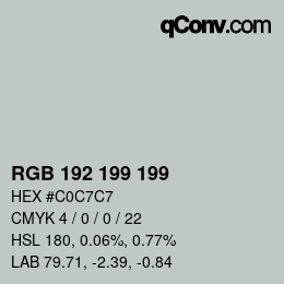Color code: RGB 192 199 199 | qconv.com