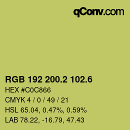 カラーコード: RGB 192 200.2 102.6 | qconv.com