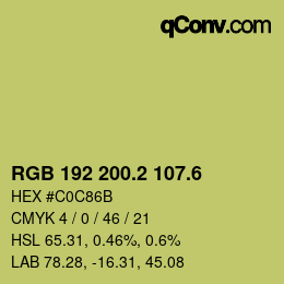 カラーコード: RGB 192 200.2 107.6 | qconv.com