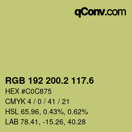 カラーコード: RGB 192 200.2 117.6 | qconv.com