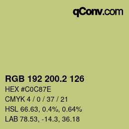 カラーコード: RGB 192 200.2 126 | qconv.com
