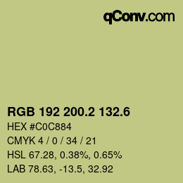 カラーコード: RGB 192 200.2 132.6 | qconv.com