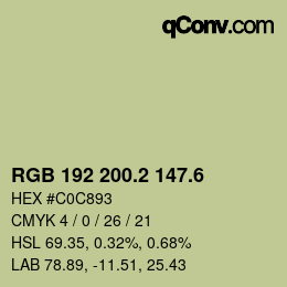 カラーコード: RGB 192 200.2 147.6 | qconv.com
