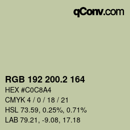 カラーコード: RGB 192 200.2 164 | qconv.com