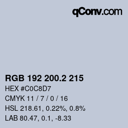 カラーコード: RGB 192 200.2 215 | qconv.com