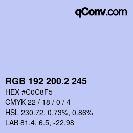 カラーコード: RGB 192 200.2 245 | qconv.com