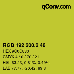 カラーコード: RGB 192 200.2 48 | qconv.com