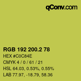 カラーコード: RGB 192 200.2 78 | qconv.com