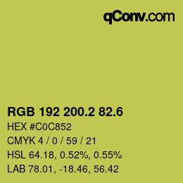 カラーコード: RGB 192 200.2 82.6 | qconv.com