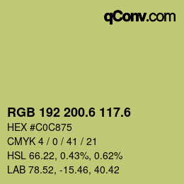 カラーコード: RGB 192 200.6 117.6 | qconv.com