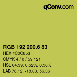 カラーコード: RGB 192 200.6 83 | qconv.com