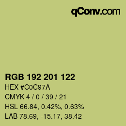 Color code: RGB 192 201 122 | qconv.com