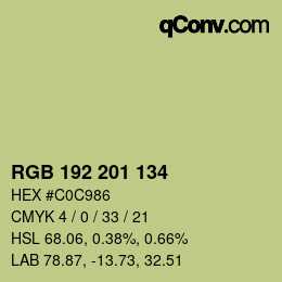 カラーコード: RGB 192 201 134 | qconv.com