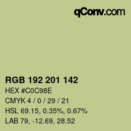 Color code: RGB 192 201 142 | qconv.com