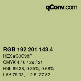 カラーコード: RGB 192 201 143.4 | qconv.com