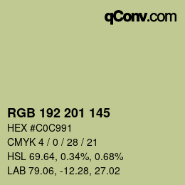 Color code: RGB 192 201 145 | qconv.com