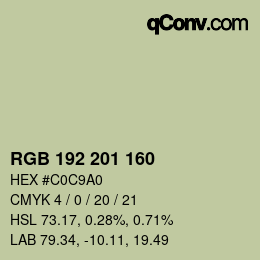 Color code: RGB 192 201 160 | qconv.com
