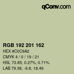 カラーコード: RGB 192 201 162 | qconv.com