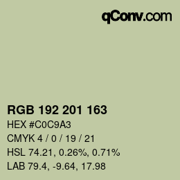 カラーコード: RGB 192 201 163 | qconv.com