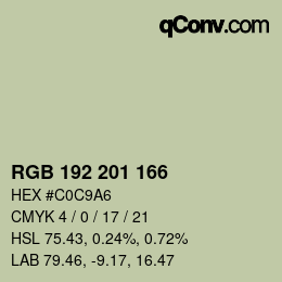 Color code: RGB 192 201 166 | qconv.com