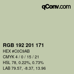 Color code: RGB 192 201 171 | qconv.com