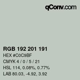 カラーコード: RGB 192 201 191 | qconv.com