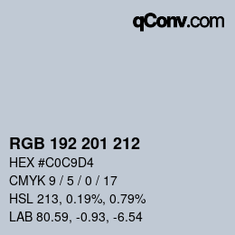 カラーコード: RGB 192 201 212 | qconv.com