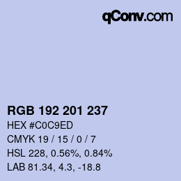 Color code: RGB 192 201 237 | qconv.com