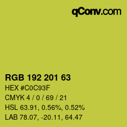 カラーコード: RGB 192 201 63 | qconv.com