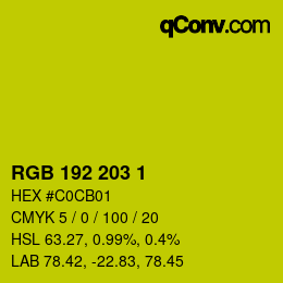 カラーコード: RGB 192 203 1 | qconv.com
