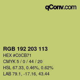 Color code: RGB 192 203 113 | qconv.com