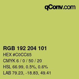 Color code: RGB 192 204 101 | qconv.com