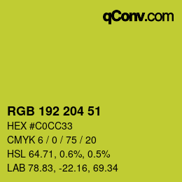 Color code: RGB 192 204 51 | qconv.com