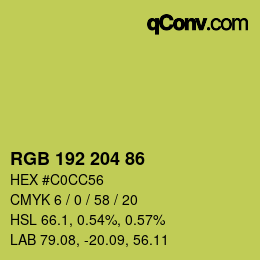 カラーコード: RGB 192 204 86 | qconv.com